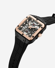 Skeleton Automatic Silicone Watch Black
