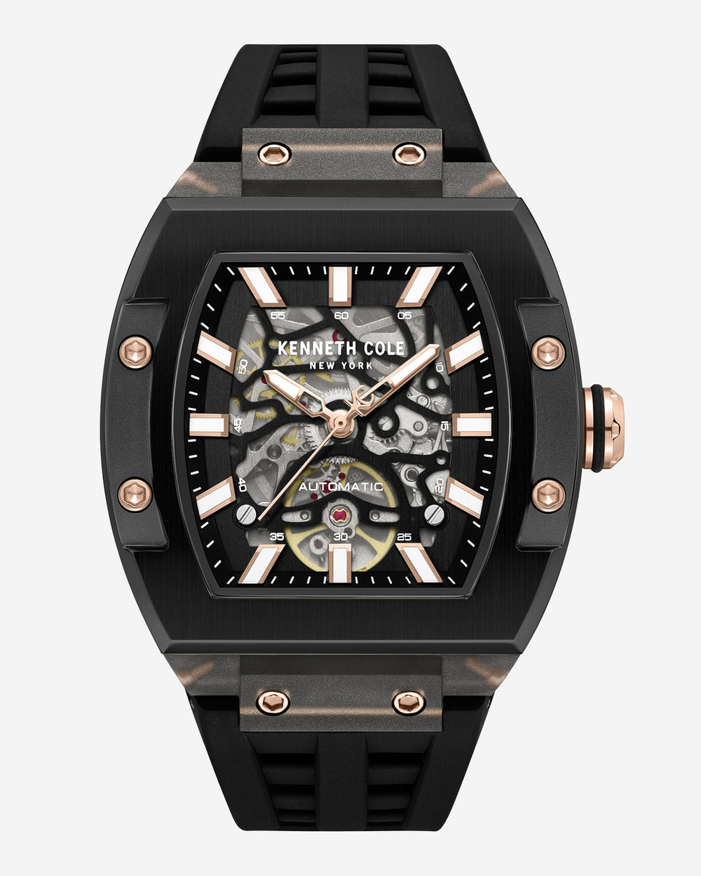 Skeleton Automatic Silicone Watch Black