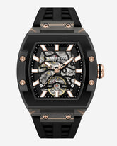 Skeleton Automatic Silicone Watch Black