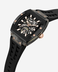 Skeleton Automatic Silicone Watch Black