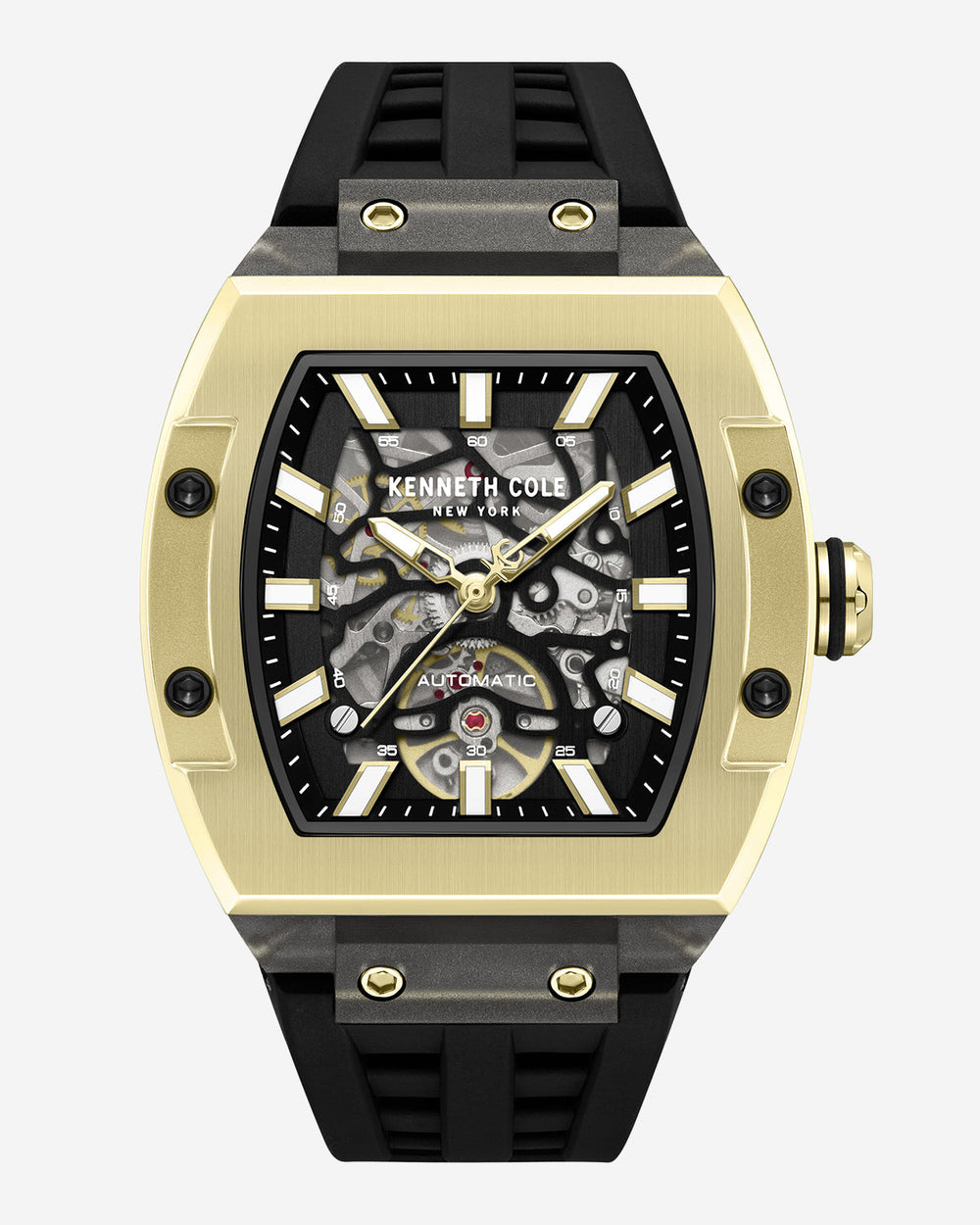 Skeleton Automatic Silicone Watch Black