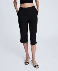 Fly Front Invisible Zipper Pedal Pusher Pant Black