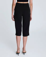 Fly Front Invisible Zipper Pedal Pusher Pant Black