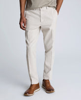 Linen Blend Slim Fit Flat Front Chino Pant String