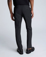 Skinny Fit Shadow Plaid Dress Pant Black