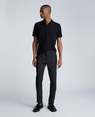 Skinny Fit Shadow Plaid Dress Pant Black