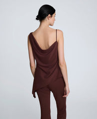 Asymmetrical Pull Over Cami Burgundy Spice