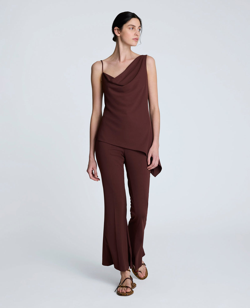 Pull-On Hollywood Waist Flared Leg Pants Burgundy Spice