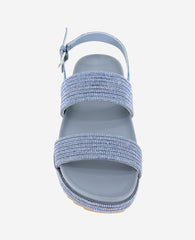REACTION - Debra Two Band Crystal Sandal Denim Crystal