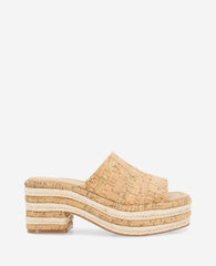 REACTION - Elissa Platform Cork Raffia Sandal Natural Cork