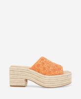 REACTION - Elissa Platform Raffia Sandal Orange Raffia