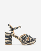 REACTION - Reeva Platform Zebra Print Sandal Zebra Micro