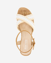 REACTION - Reeva Platform Raffia Cork Sandal White Raffia