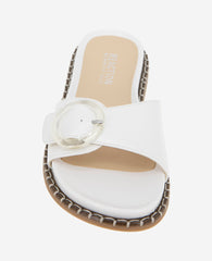 REACTION - Syrena Buckle Slide Sandal Ecru