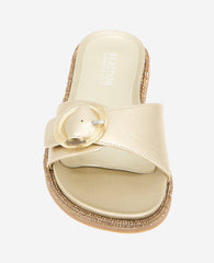 REACTION - Syrena Metallic Buckle Slide Sandal Soft Gold
