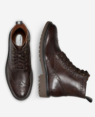 Todd Wingtip Lace Up Lug Sole Boot Ganache Leather