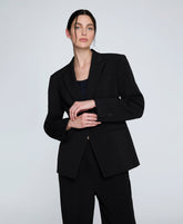 Luxe Twill Slim One Button Jacket Black