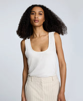 Satin Scoop Neck Tank Oyster