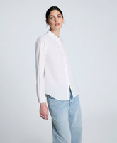 Poplin Button Front Shirt Pure White