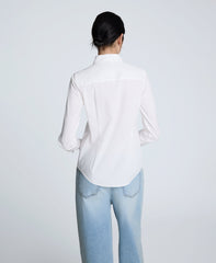 Poplin Button Front Shirt Pure White