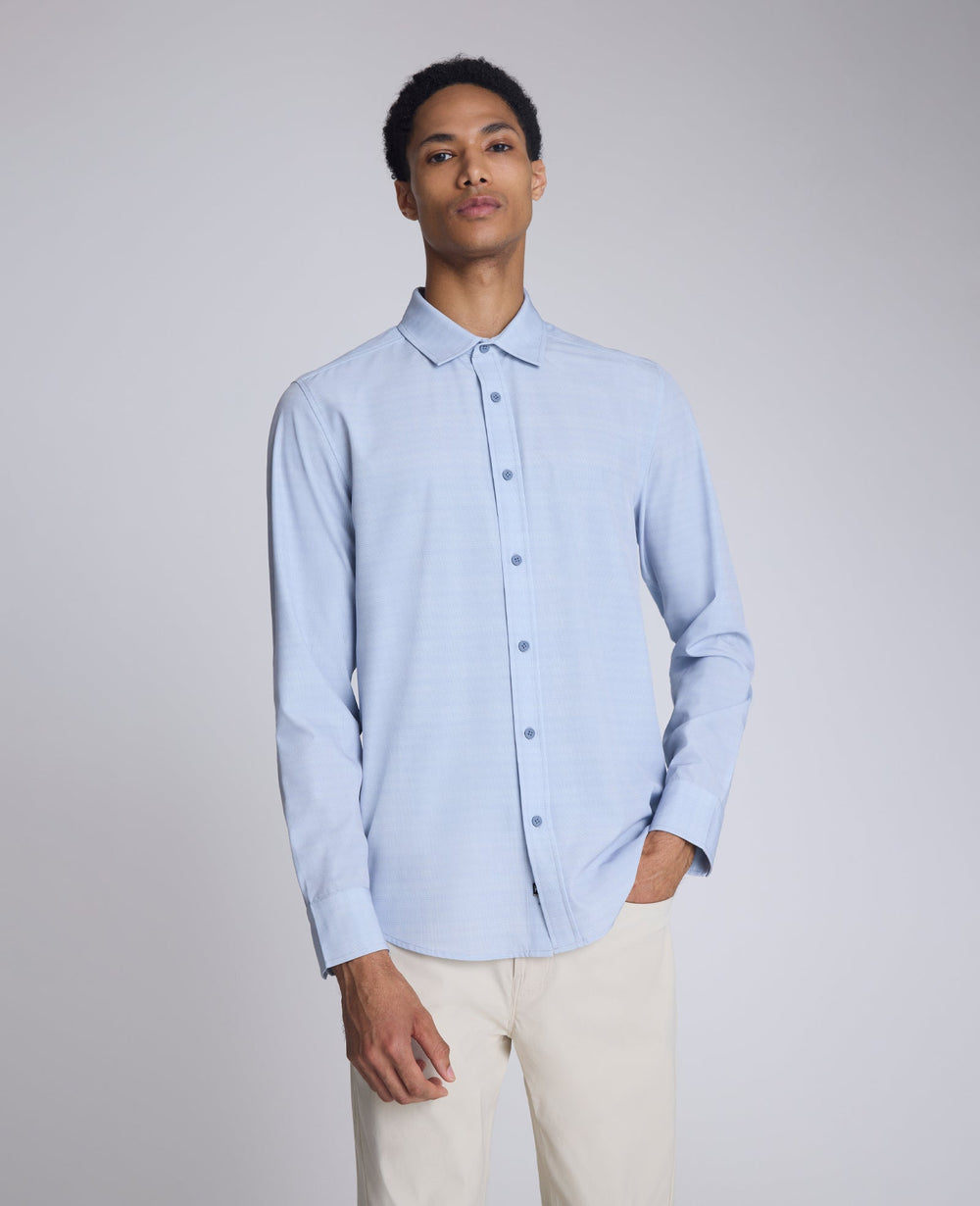 Stretch Fit Button Down Shirt Light Blue