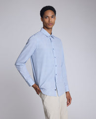 Stretch Fit Button Down Shirt Light Blue