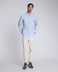 Stretch Fit Button Down Shirt Light Blue
