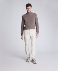 Foldover Turtleneck Sweater Light Brown Heather