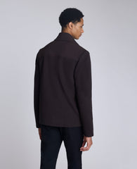 Mock Neck Full Zip Jacket Heather Brown