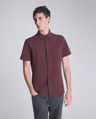 Short Sleeve Sportshirt with Chest Pocket Mulberry Mix