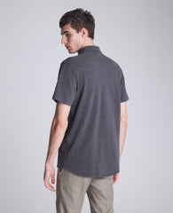 Short Sleeve Sportshirt with Chest Pocket Charcole Heather