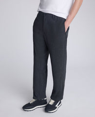 Relaxed Cropped Slacks Charcole Mix