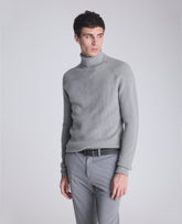 Foldover Turtleneck Sweater Grey/Heather