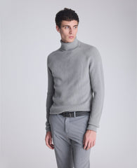 Foldover Turtleneck Sweater Grey/Heather