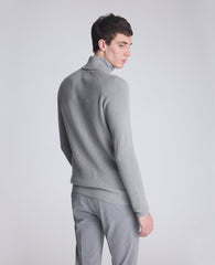 Foldover Turtleneck Sweater Grey/Heather