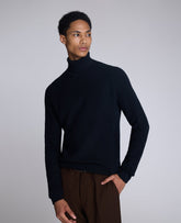 Foldover Turtleneck Sweater Black