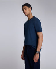 Ribbed Crewneck Tee Blue