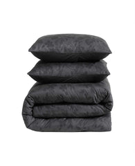 Silhouette Floral Comforter + Sham Set Charcoal