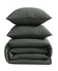Solid Waffle Comforter Set Green