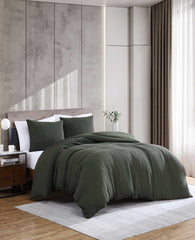 Solid Waffle Comforter Set Green