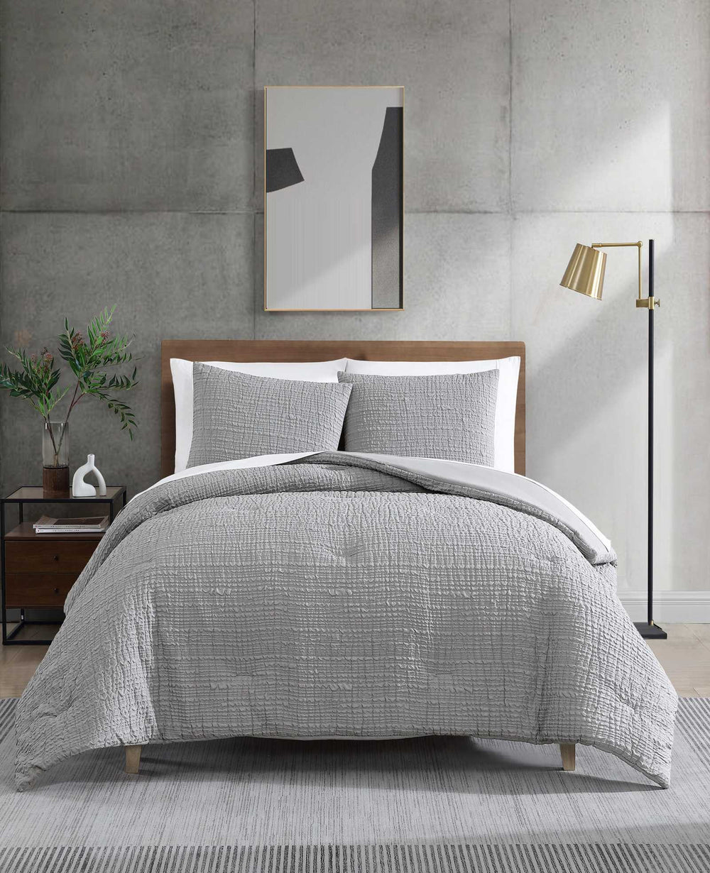 Serenity Wavy Lines Comforter Set Grey