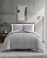 Serenity Wavy Lines Comforter Set Grey