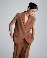 Melange Oversized Vest Russet Melange
