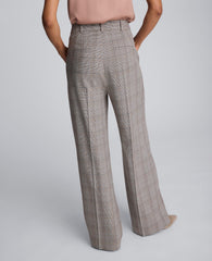 Plaid Wide Leg Pant Pewter Green Multi