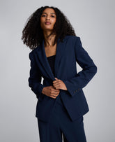 Luxe Twill Slim One Button Jacket Blue Rain