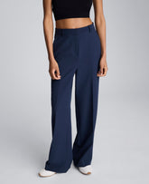 Luxe Twill Wide Leg Pant Blue Rain