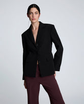 Luxe Twill Three Button Contoured Jacket Black