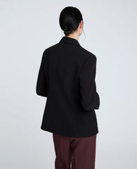 Luxe Twill Three Button Contoured Jacket Black