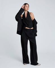 Pinstripe Halter Vest Black/Oyster