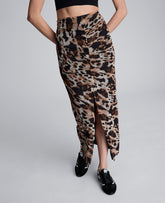 Animal Printed Pull On Mesh Skirt Black Multi